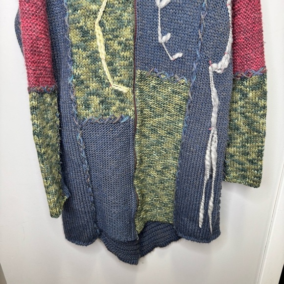 Save the Queen Chunky Knit Wool Mohair Blend Longline Cardigan Sweater Size XL - Picture 4 of 14